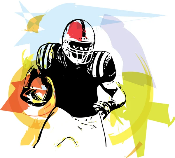 Illustration joueur de football américain — Image vectorielle