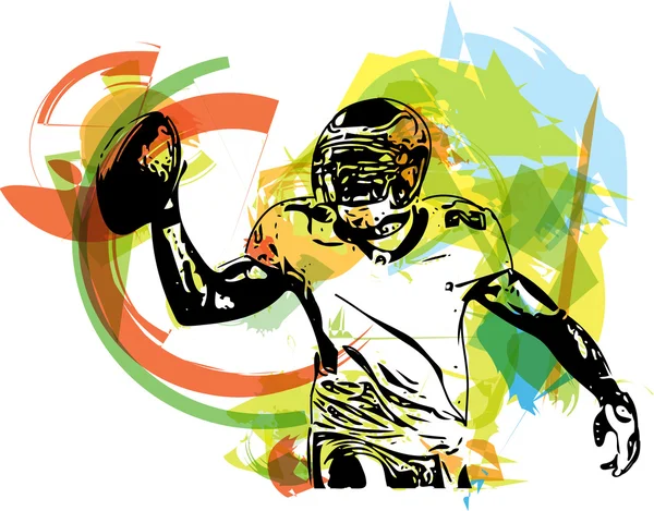 American football player illustration — Stock Vector