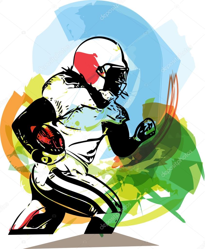 American football player illustration