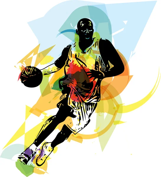 Bosquejo del jugador de Baloncesto — Vector de stock