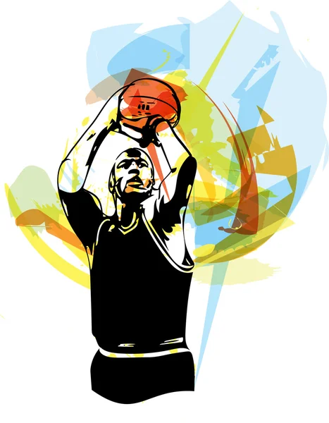 Schets van basketbalspeler — Stockvector