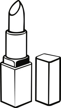 Açık ruj çizimi, kapağı yanında, güzellik, moda ve kozmetik ürün tasarımları için ideal..