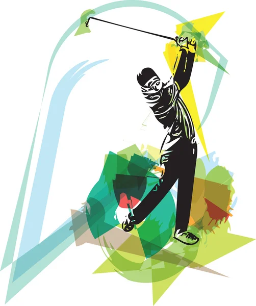 Hombre jugando al golf — Archivo Imágenes Vectoriales