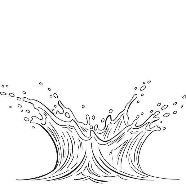 Dinamik hareket ve akışkan şekillerle su sıçratan stilize bir çizgi. Doğa, sıvı kavramları ve yaratıcı tasarım temaları için idealdir..