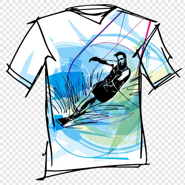 Illustrazione vettoriale tee sport — Vettoriale Stock