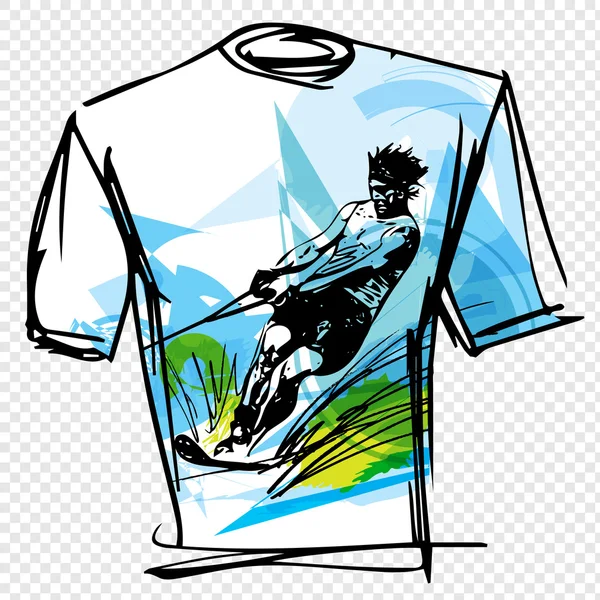 Illustrazione vettoriale tee sport — Vettoriale Stock