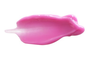 Pembe Lipgloss örnek beyaz zemin üzerine yayılmış