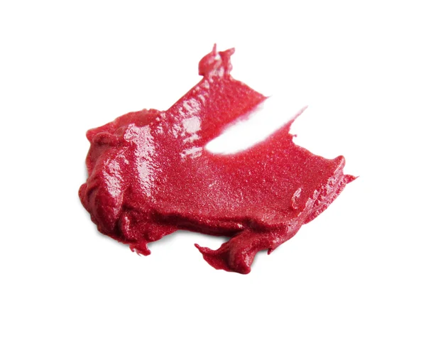 Smudged lipstick on white background — Stock Photo, Image