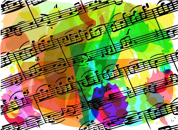 Πολύχρωμο μουσικές νότες εικονογράφηση βιβλίων — Διανυσματικό Αρχείο