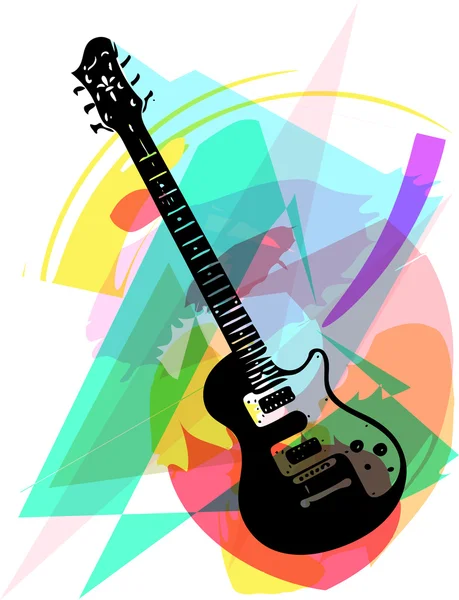 Kleurrijke elektrische gitaar illustratie — Stockvector