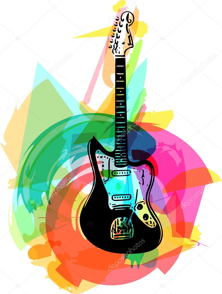 colorful electric guitar illustration