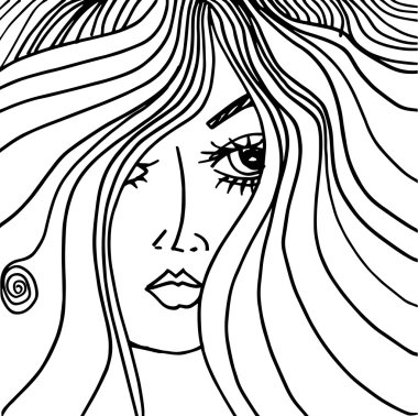 güzel bir kadın yüzü çizimi