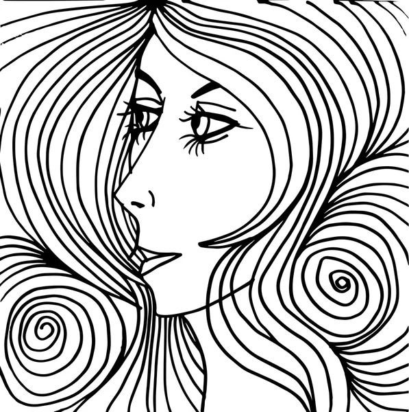 Belle femme illustration du visage — Image vectorielle