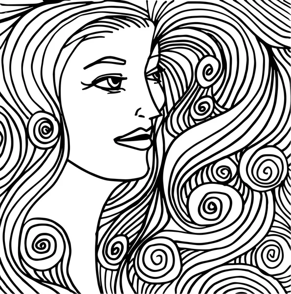 Иллюстрация лица женщины — стоковый вектор
