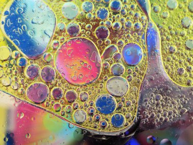 Su kabarcıkları zeytinyağı yakın çekim