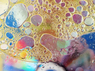 Su kabarcıkları zeytinyağı yakın çekim