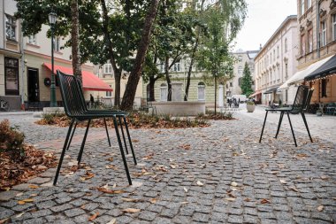 Ukrayna - 23 Eylül 2021: Yahudi Meydanı, Lviv. Koliivshyna Meydanı