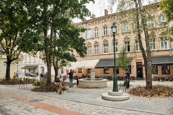 Ucrânia Setembro 2021 Praça Judaica Lviv Praça Koliivshchyna — Fotografia de Stock