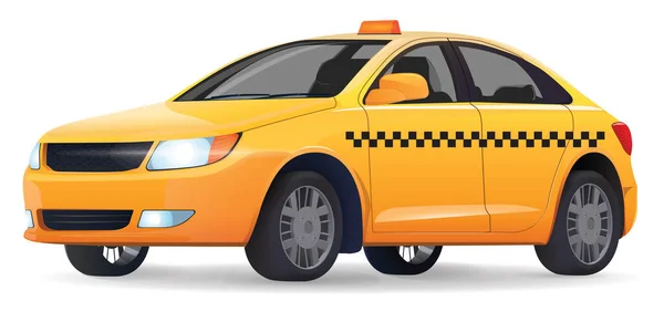 Amarillo Taxi Vector Ilustración Aislado Fondo Vectores de stock libres de derechos