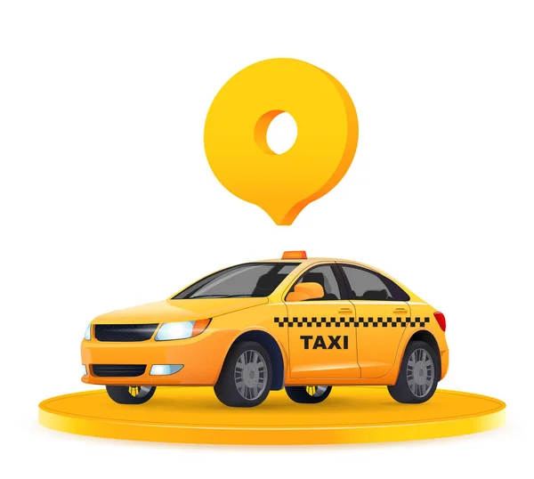 Amarillo Taxi Vector Ilustración Aislado Fondo Ilustración de stock