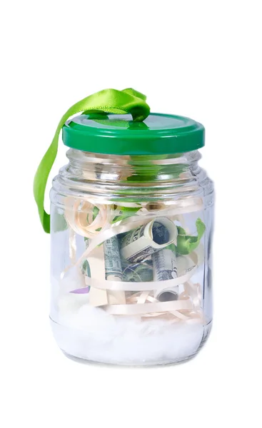 Money in a jar — Stock Photo, Image