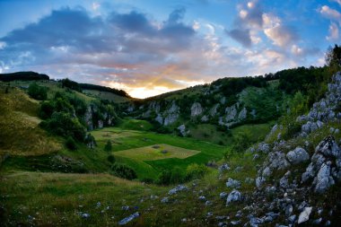 Beautiful summer landscape in the mountains, Romania clipart