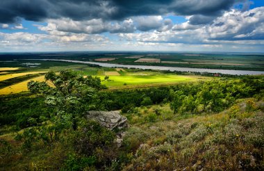 panoramic landscape from Dobrogea, Romania clipart