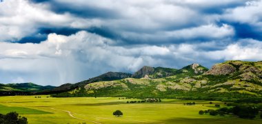  landscape with beautiful cloudy sky in Dobrogea, Romania clipart