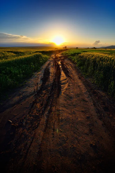 Mountain landscape with beautiful sky in Dobrogea, Romania — Stock Photo, Image