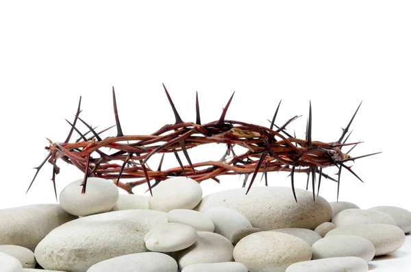 Crown made of thorns and river stones — Stock Photo, Image