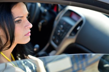 Arabadaki genç bayan.