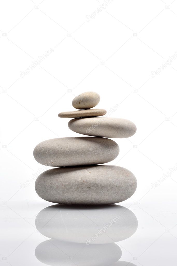 pile of stones isolated on white background