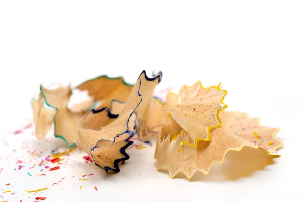 Close up of pencil shavings — Stok fotoğraf