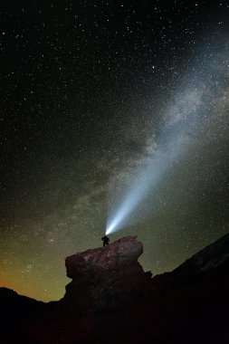 Samanyolu ile gece manzarası