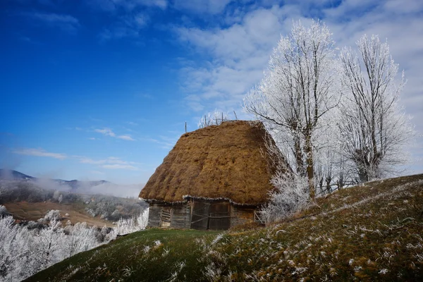 Zimní krajina Rumunska — Stock fotografie