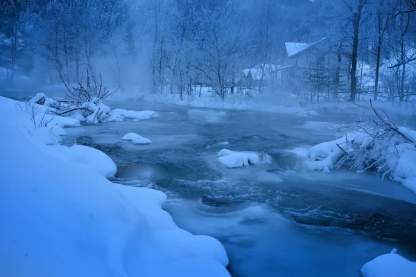 Mountain river in winter — Stock Photo, Image