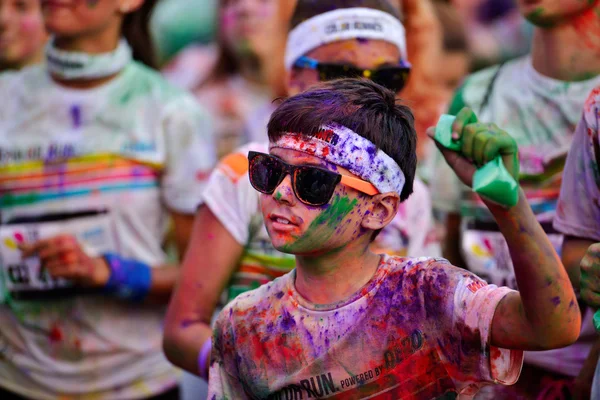 Pessoas na Mamaia color run 2014 — Fotografia de Stock