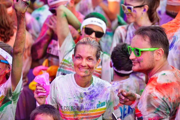 Pessoas na Mamaia color run 2014 — Fotografia de Stock