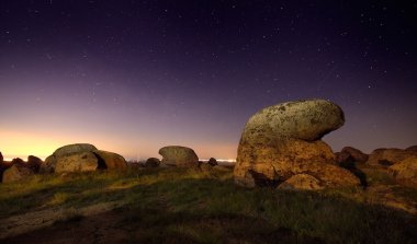 gece Dobrogea, Romanya'da manzara