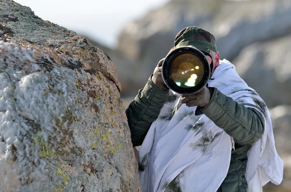 Naturfotografen utomhus på vintern — Stockfoto