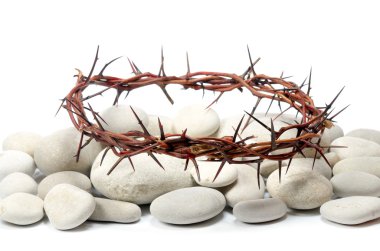 crown made of thorns and river stones clipart