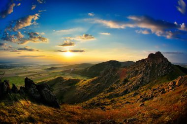 gün batımı/güneşin doğuşu - Pricopane, Dobrogea, Romanya manzara