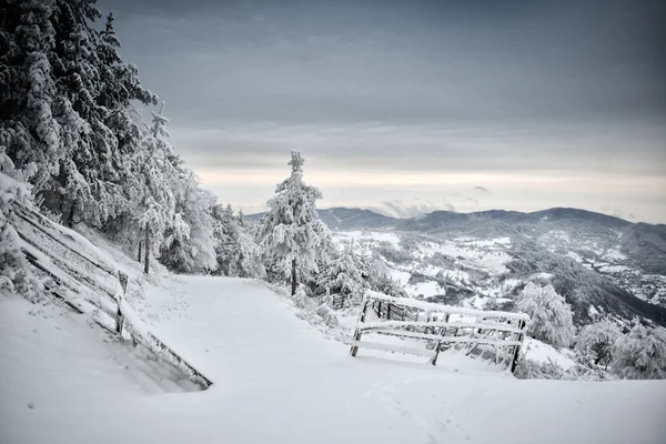 Berglandschaft im frühen Winter — Stockfoto