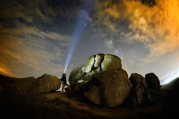 Cielo nocturno con Vía Láctea — Foto de Stock