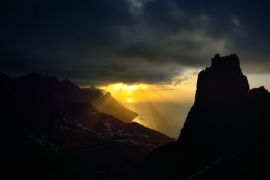 beautiful sunset in Tenerife island, Spain clipart