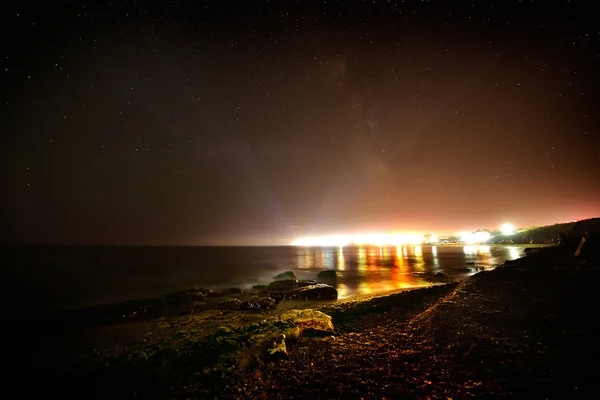 Paysage de plage la nuit — Photo