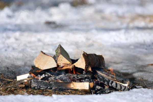 Nahaufnahme vom Lagerfeuer — Stockfoto