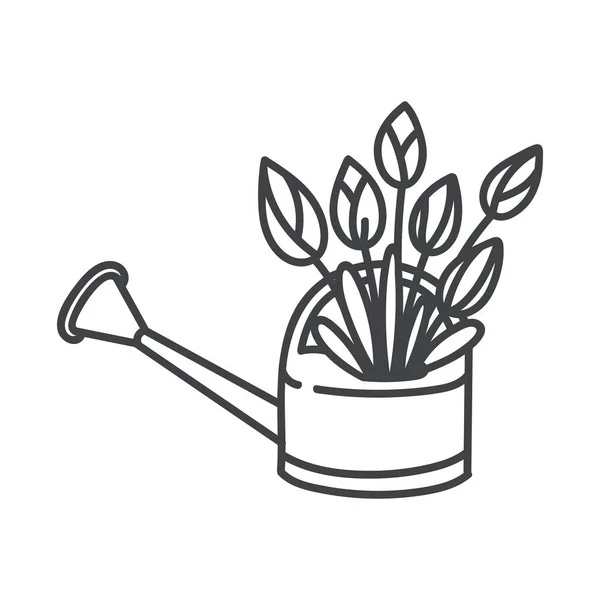Πότισμα Μπορεί Τουλίπες Λουλούδι Μπουκέτο Φυτά Γλάστρα Για Χαρούμενα Πάσχα Διανυσματικά Γραφικά