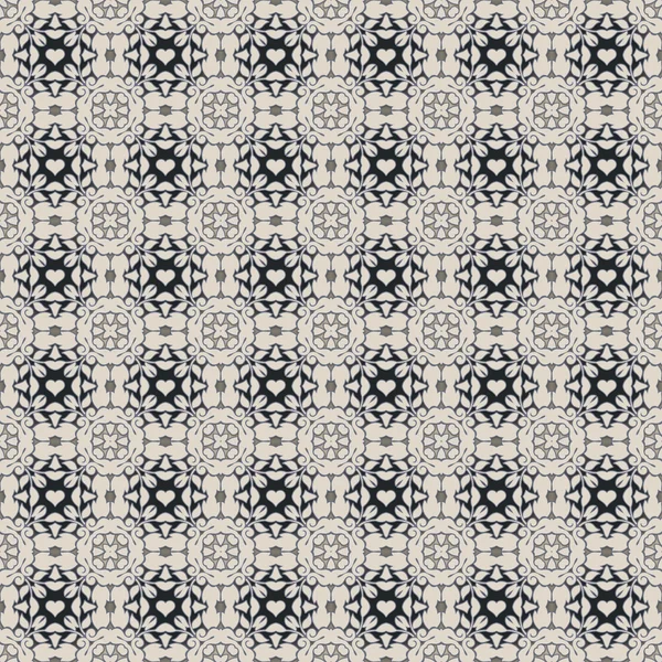 Seamless Dark Blue & Grey Damask Wallpaper Pattern — Stock Photo, Image