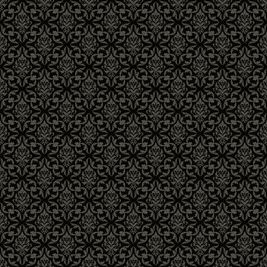 Sorunsuz siyah siyah Damask deseni